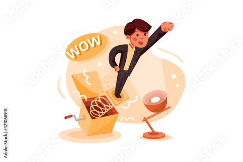 Businessman coming out from Jack in the Box