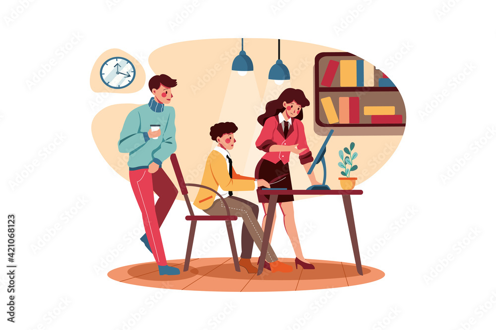 Fototapeta premium Business women training new employee