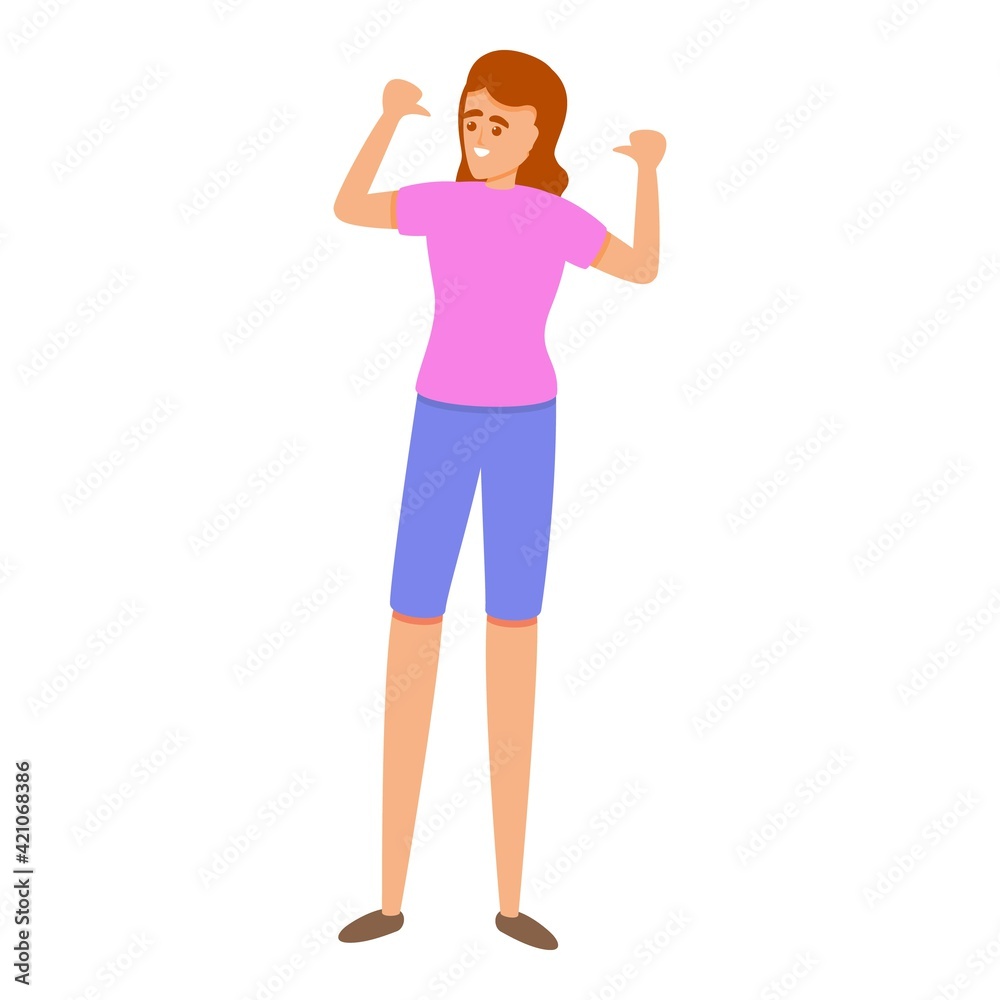Self confidence icon. Cartoon of self confidence vector icon for web design isolated on white background Self confidence icon. Cartoon of self confidence vector icon for web design isolated on white background