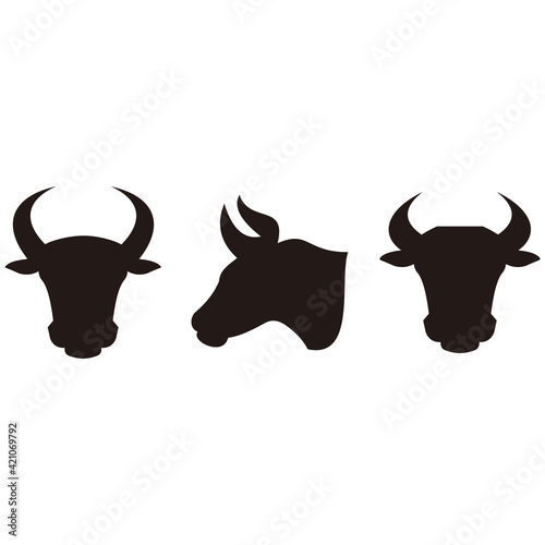 bull set icon vector illustration sign
