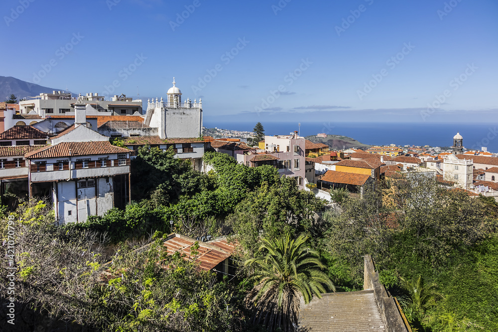 View on La Orotava - is one of the most beautiful areas in northern part of Tenerife; town is made up of wonderfully kept traditional houses. La Orotava, Tenerife, Canary Islands, Spain.