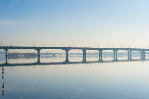 Paton bridge Dnipro river Kyiv © joyt
