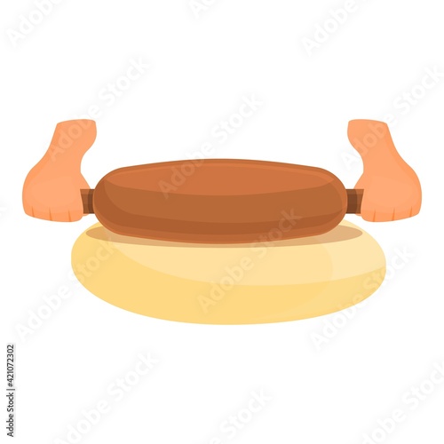 Rolling dough icon. Cartoon of rolling dough vector icon for web design isolated on white background