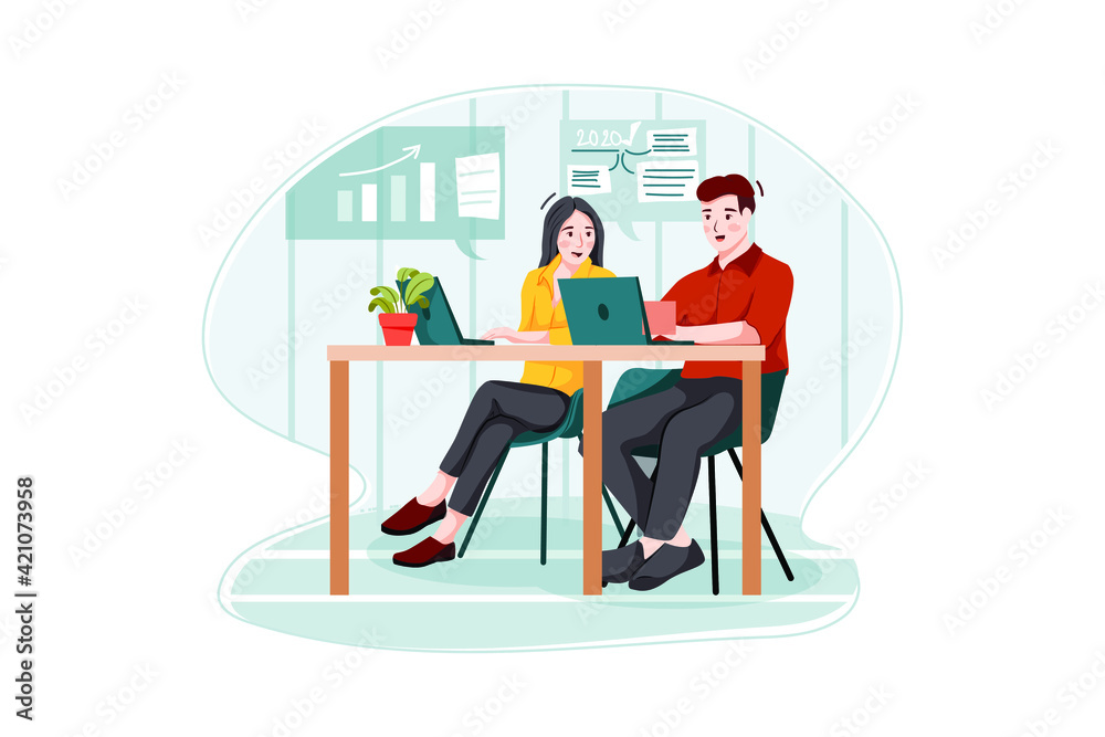 Business Reports Vector Illustration concept. Flat illustration isolated on white background. 