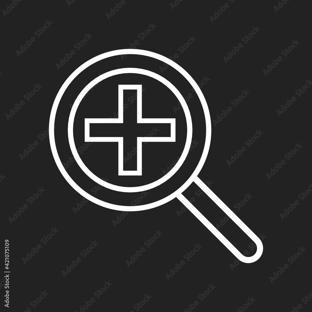 Fototapeta premium Magnify Glass Icon, Zoom In, Search Icon, Magnifying Glass Vector, Search Vector, Illustration Background