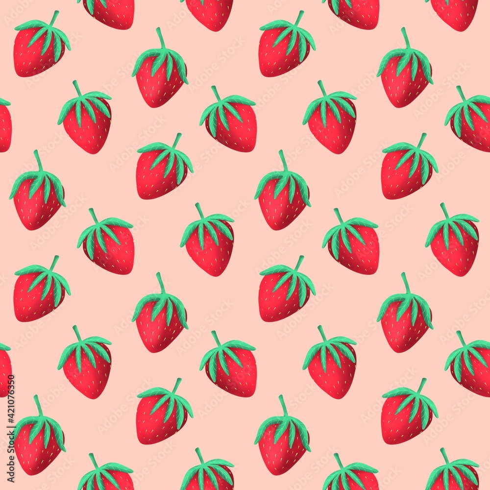 red Strawberry seamless pattern. Red berry. Texture for fabric, wrapping, wallpaper. Food print for kitchen tablecloth, curtain or dishcloth. Hand drawn doodle wallpaper. Strawberry background red Strawberry seamless pattern. Red berry. Texture for fabric, wrapping, wallpaper. Food print for kitchen tablecloth, curtain or dishcloth. Hand drawn doodle wallpaper. Strawberry background