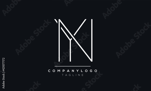 Abstract Letter Initial NY YN Vector Logo Design Template