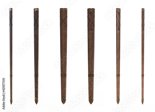 Knight Sword Sheath Render On White Background