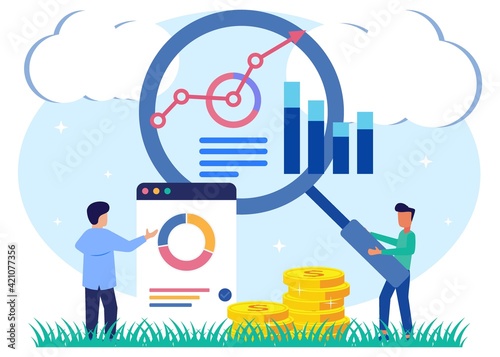Illustration vector graphic cartoon character of business analysis