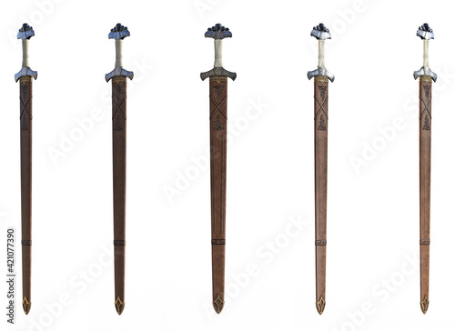 Knight Sword Render Sheathed On White Background