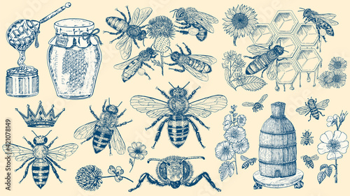 Canvastavla Bee and Honey set