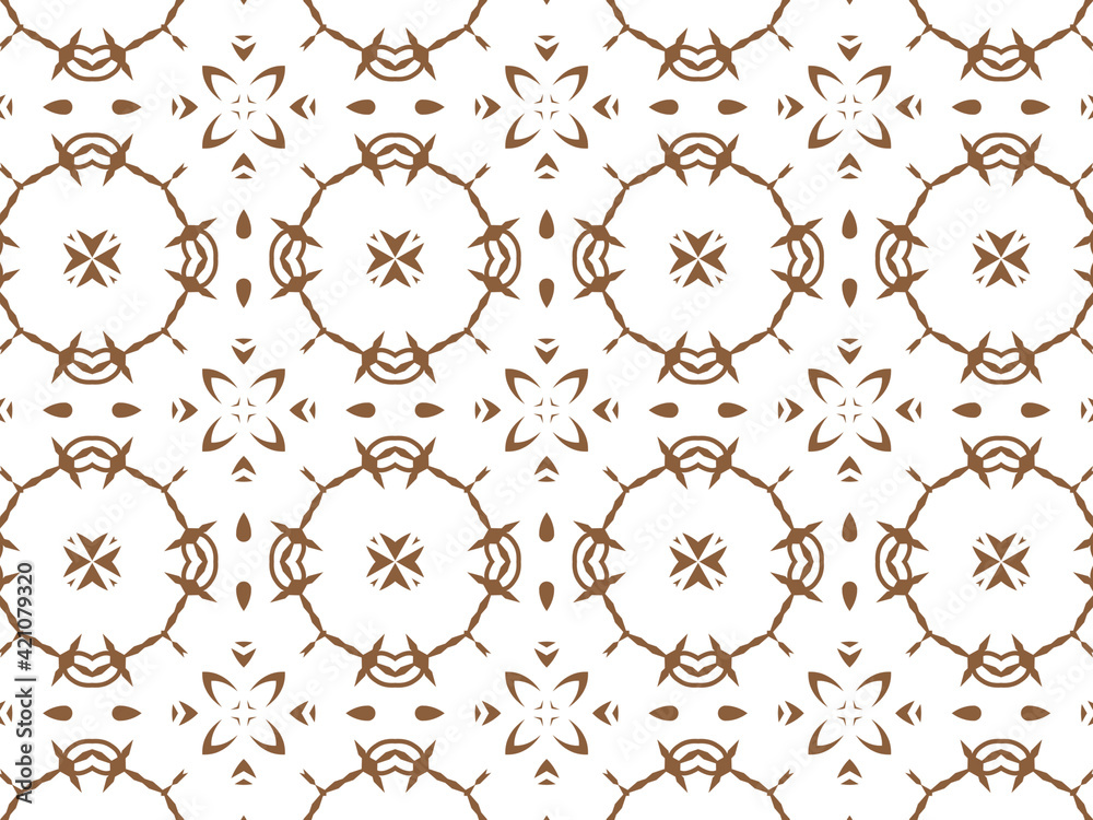 Geometric Seamless Ornament Abstract Pattern Brown and white, For print and Background. Geometric Tile Digital Paper.