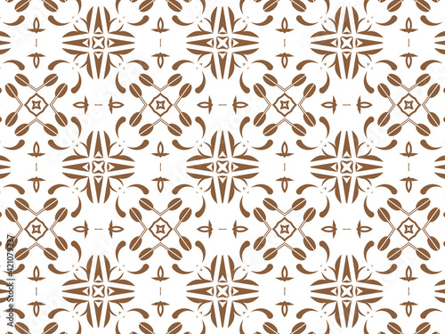 Geometric Seamless Ornament Abstract Pattern Brown and white, For print and Background. Geometric Tile Digital Paper.