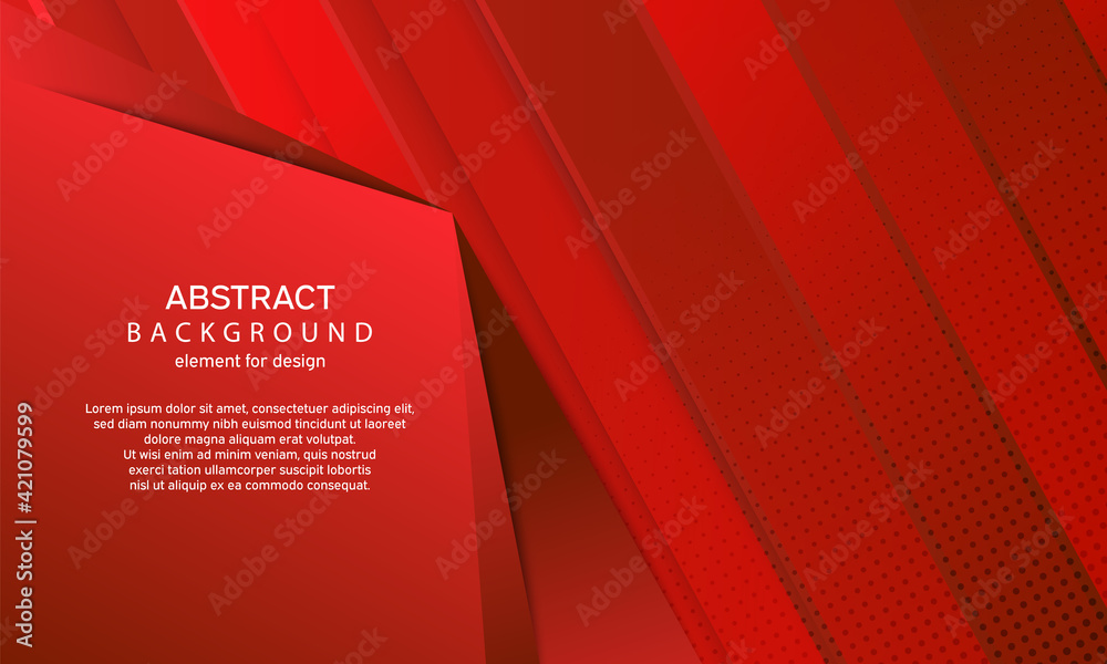 Obraz premium Minimal geometric abstract background. Bright design texture. Dynamic shapes composition. Red. Vector illustration.