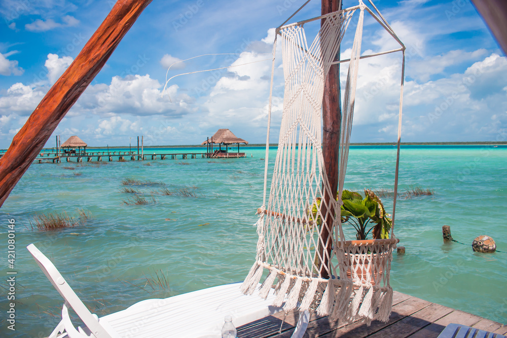 Obraz premium Bacalar - beautiful mexican beach in yucatan 