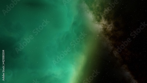 Wallpaper Mural Space background with realistic nebula and shining stars. Colorful cosmos with stardust and milky way. Magic color galaxy. Infinite universe and starry night. 3d render
 Torontodigital.ca