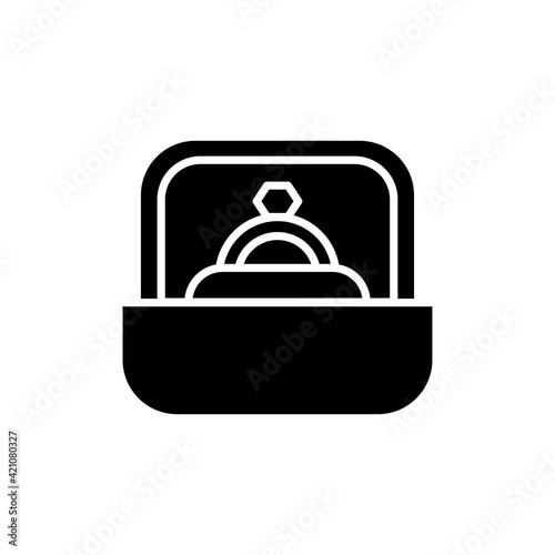 Proposal in marriage line icon. Isolated vector element.