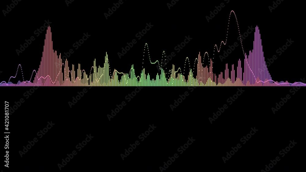 Sound wave isolated on black background. Line digital sound wave ...