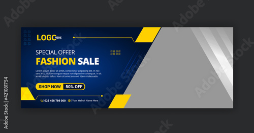 Fashion sale facebook cover and social media timeline design template