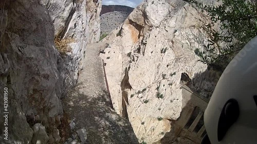 El Caminito Del Rey Forbidden, Dangerous Path Point of View Helmet Cam