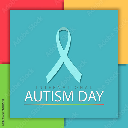 world autism day social media post template square background illustration Free Vector