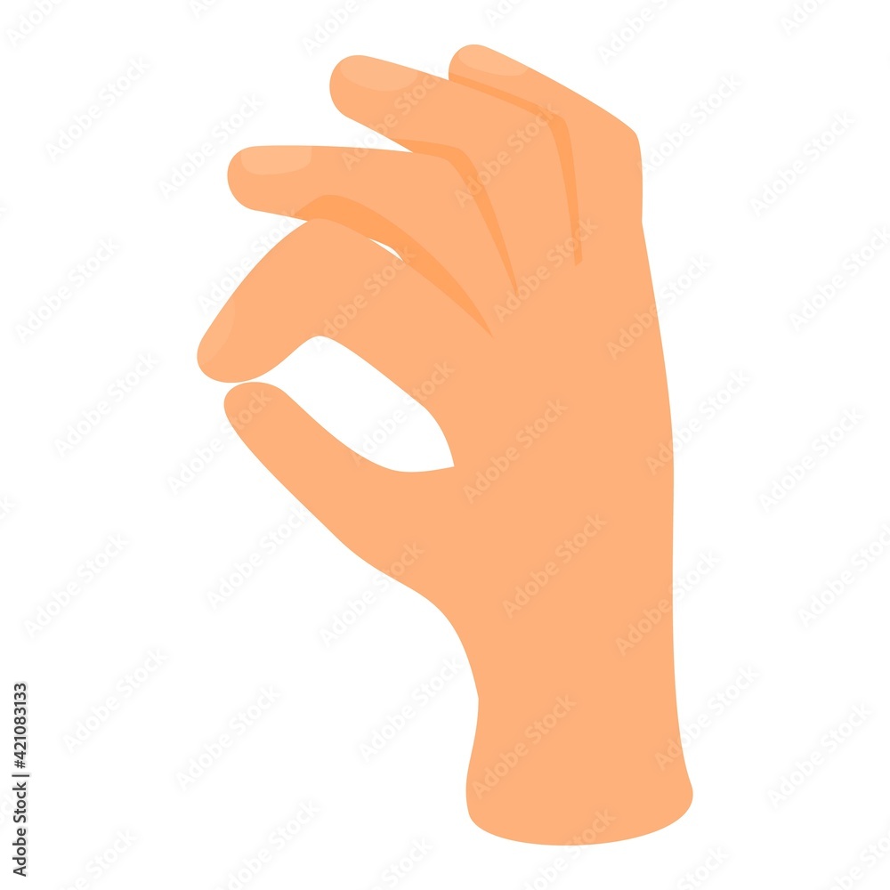 Ok hand gesture icon. Cartoon of Ok hand gesture vector icon for web design isolated on white background Ok hand gesture icon. Cartoon of Ok hand gesture vector icon for web design isolated on white background