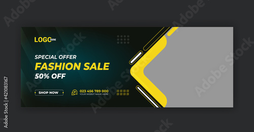 Special offer fashion sale facebook cover photo template