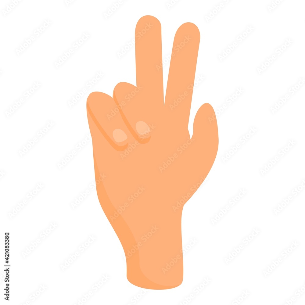 Two fingers hand gesture icon. Cartoon of Two fingers hand gesture vector icon for web design isolated on white background Two fingers hand gesture icon. Cartoon of Two fingers hand gesture vector icon for web design isolated on white background