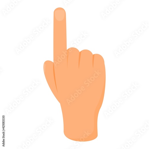 One finger hand gesture icon. Cartoon of One finger hand gesture vector icon for web design isolated on white background