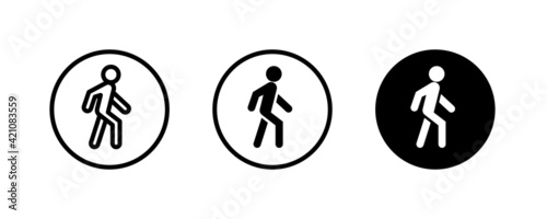 Man walk icon . Walking, run man vector icon. People walk sign illustration. pedestrian vector sign symbol on white background