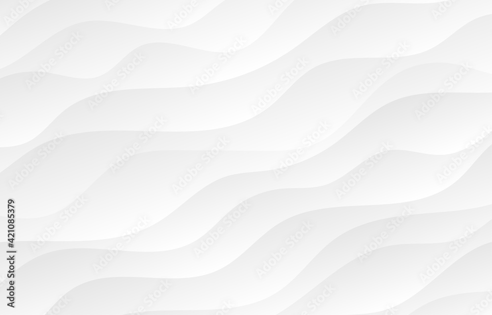 Abstract white and light gray wave modern soft luxury texture with smooth and clean vector subtle background.