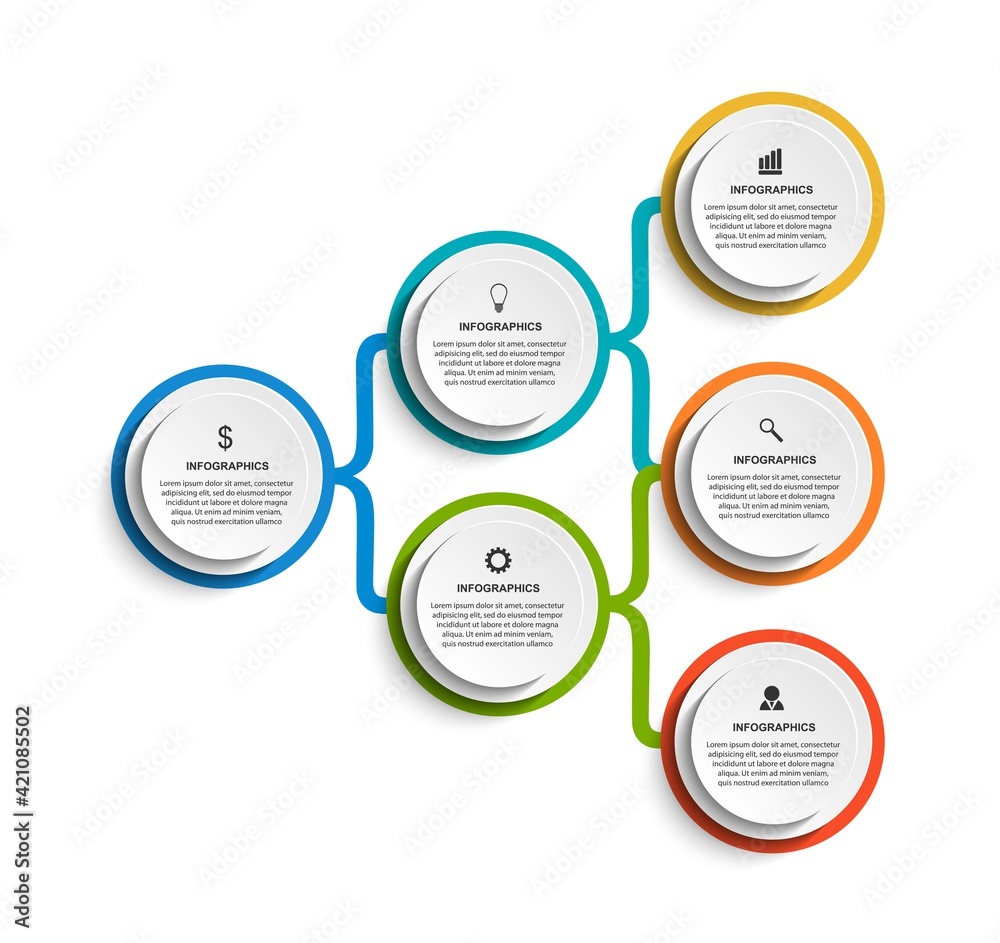 Infographic design organization chart template for business presentations, information banner, timeline or web design.