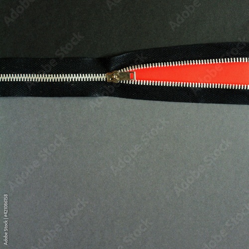 close up of zipper