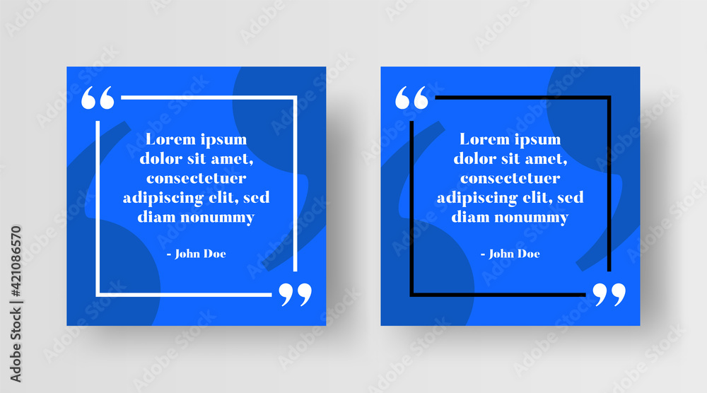 Social Media Post Template for Quotes. Editable Social Post or Square