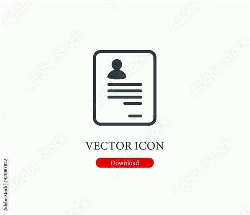 Professional profile vector icon.  Editable stroke. Linear style sign for use on web design and mobile apps, logo. Symbol illustration. Pixel vector graphics - Vector