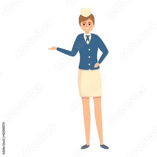Stewardess icon. Cartoon of Stewardess vector icon for web design isolated on white background