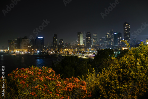 Tel Aviv Jaffa Seaside at night.