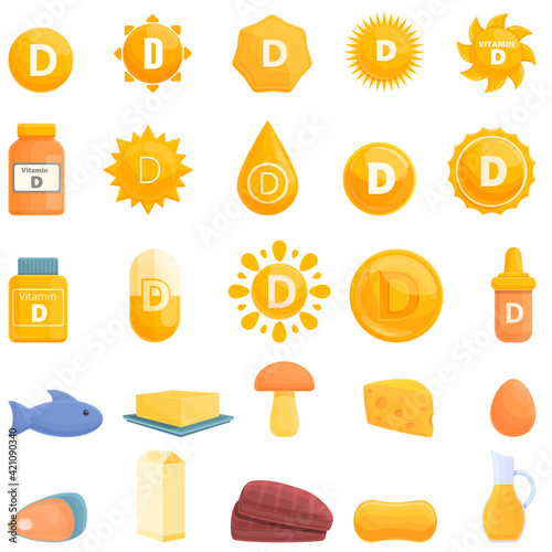 Vitamin D icon. Cartoon of vitamin D vector icon for web design isolated on white background