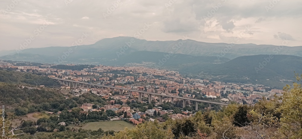 Obraz premium Panorama of an Italian town in the Abruzzo region