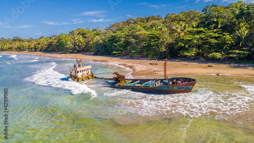 Shipwreck in manzanillo puerto viejo photo