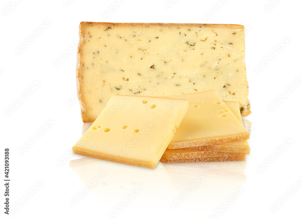 piece of cheese front view isolated white background piece of cheese front view isolated white background