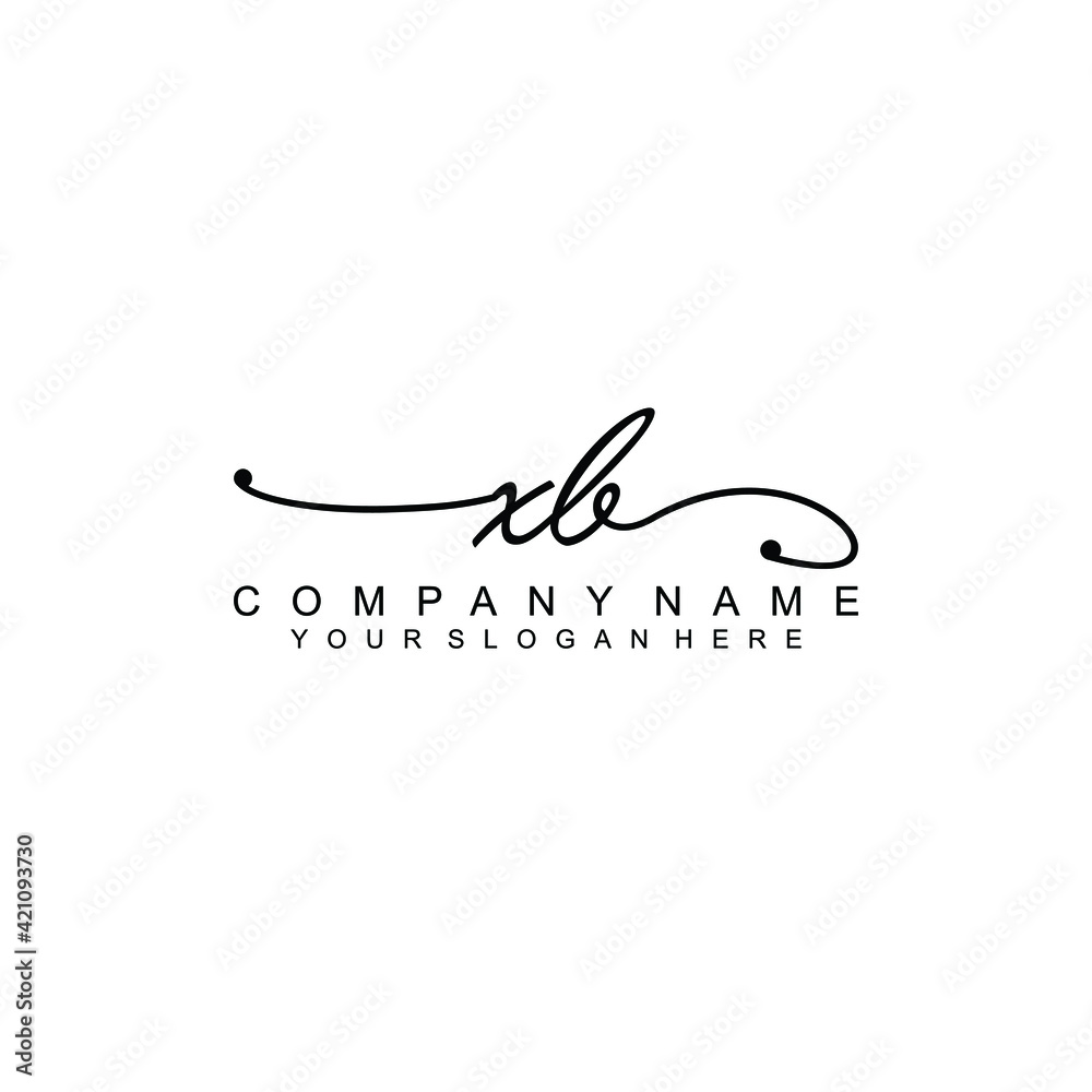 XB beautiful Initial handwriting logo template XB beautiful Initial handwriting logo template
