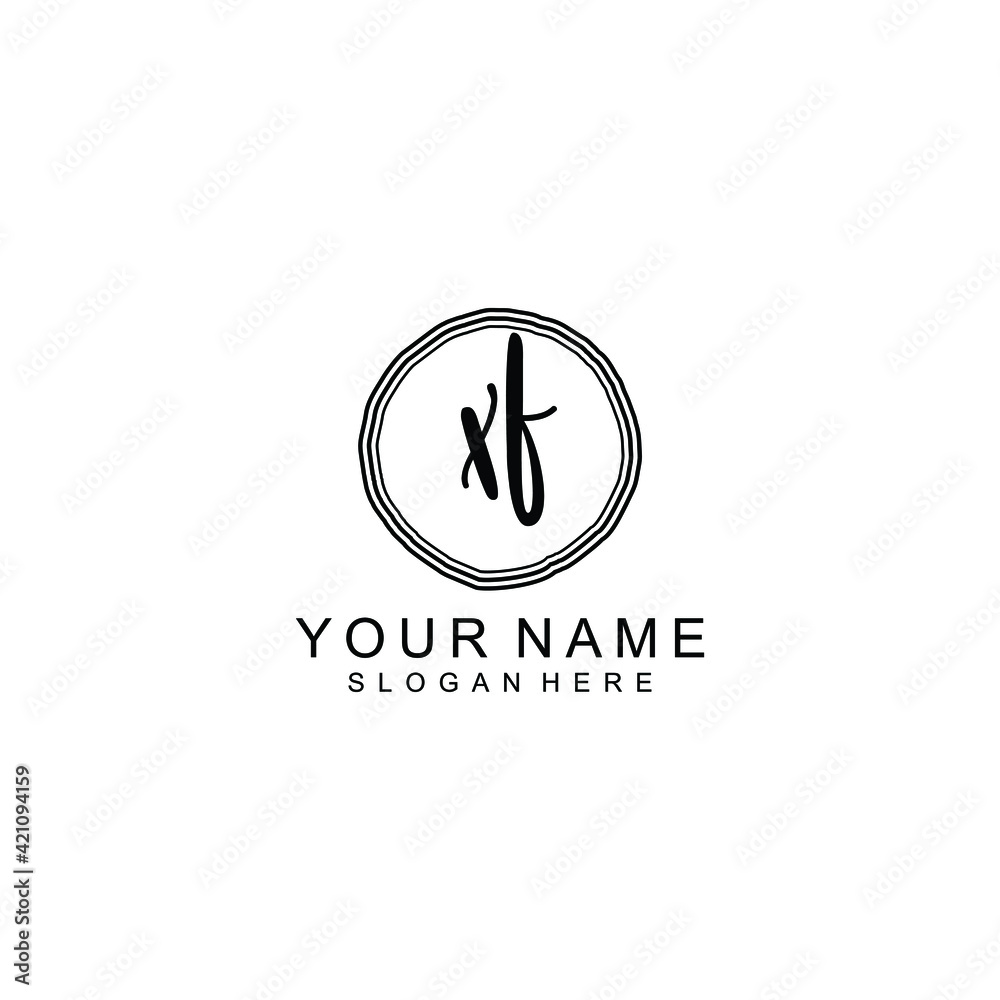XF beautiful Initial handwriting logo template XF beautiful Initial handwriting logo template