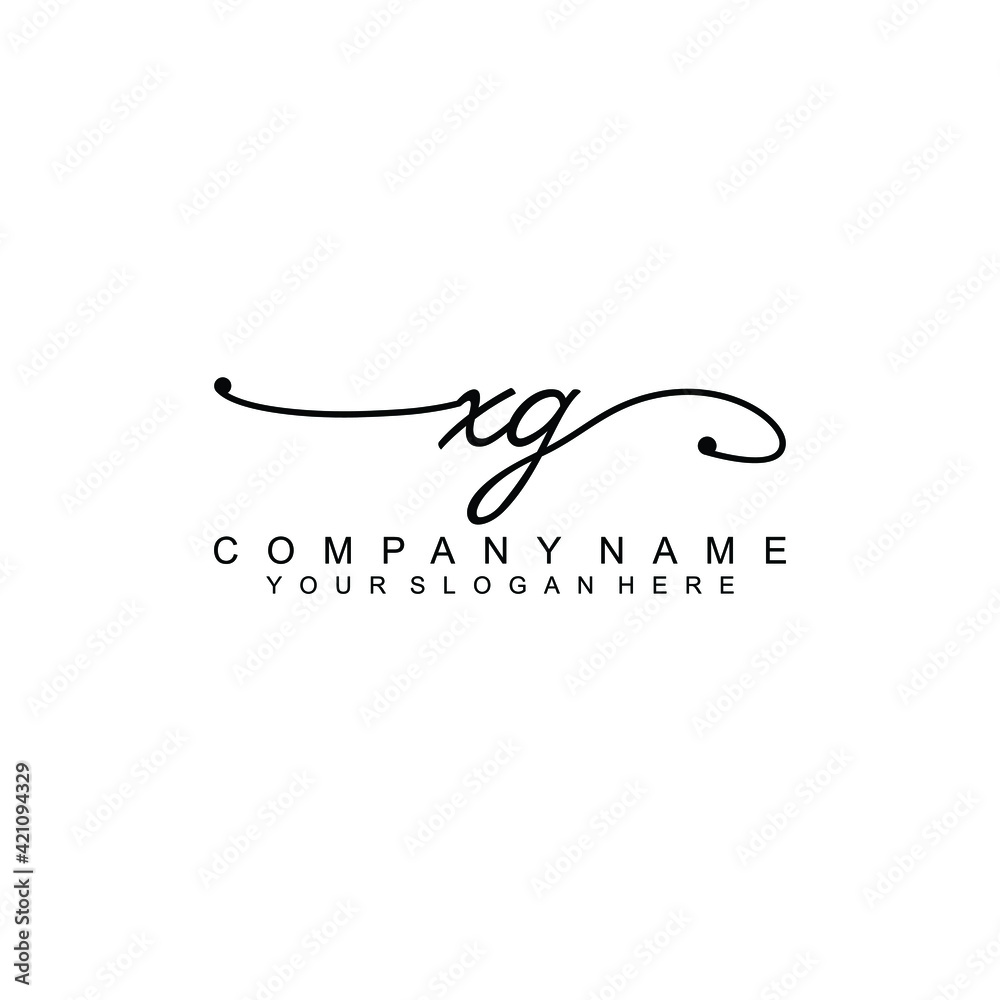 XG beautiful Initial handwriting logo template XG beautiful Initial handwriting logo template
