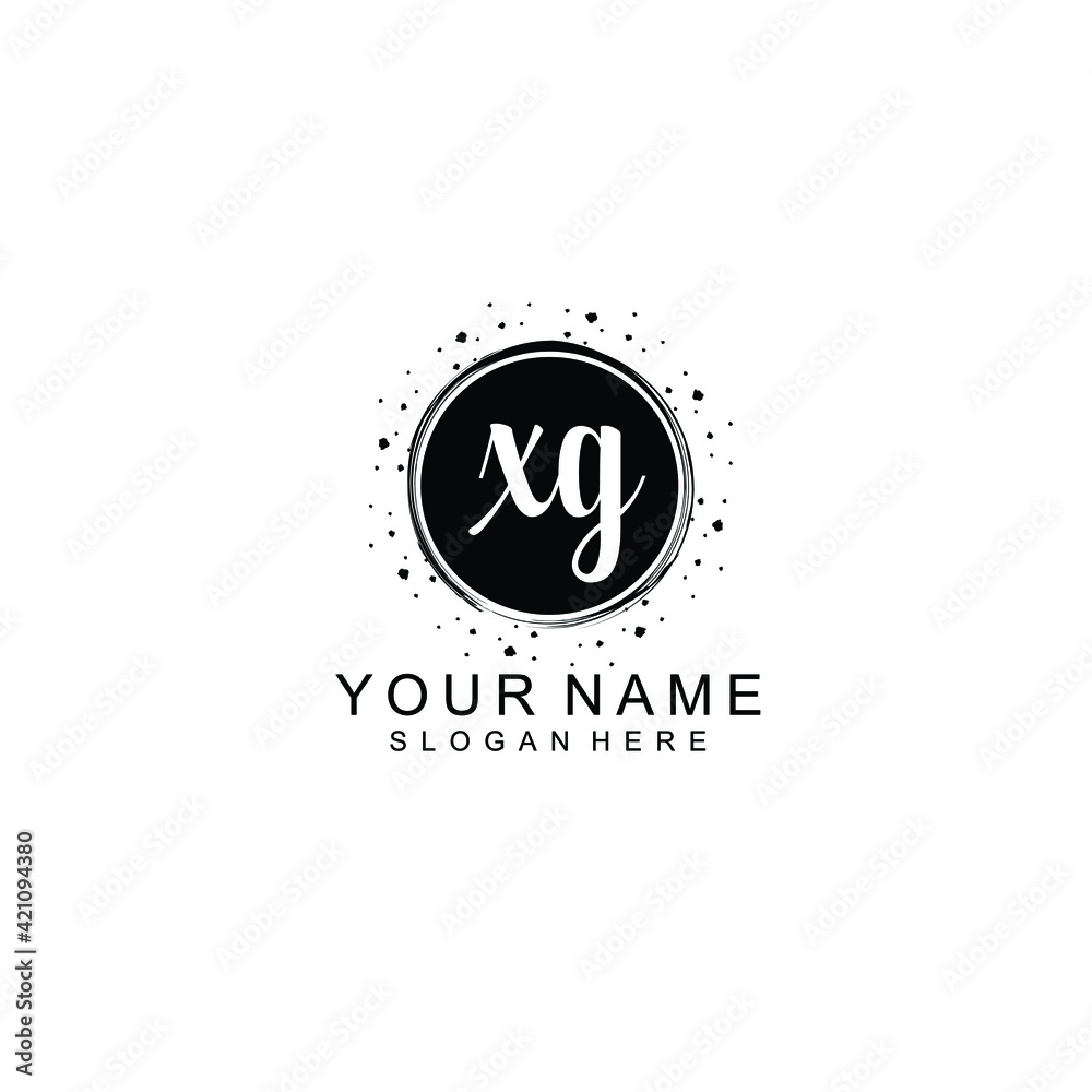 XG beautiful Initial handwriting logo template XG beautiful Initial handwriting logo template