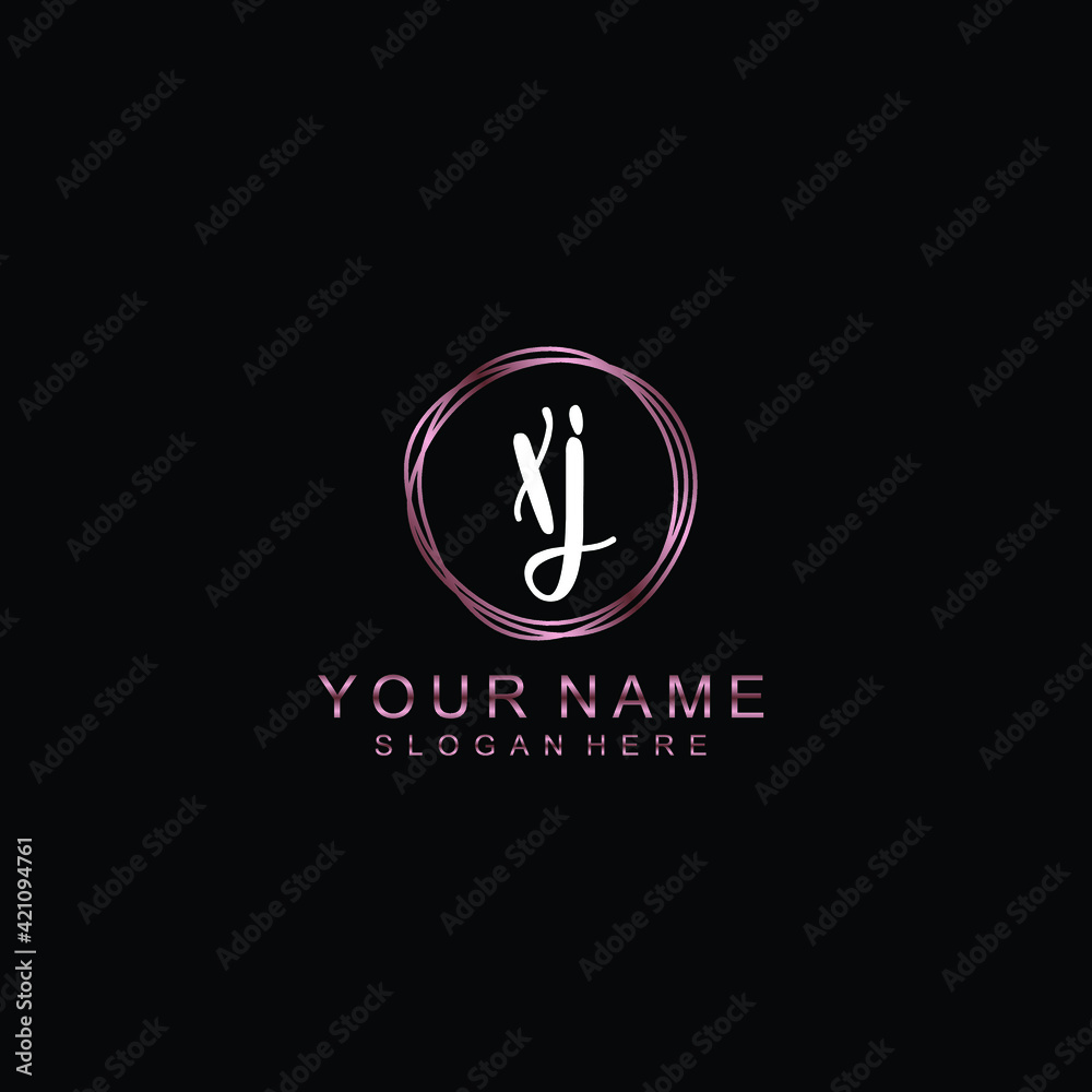 XJ beautiful Initial handwriting logo template