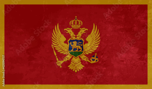 Grunge Montenegro flag. Montenegro flag with waving grunge texture.