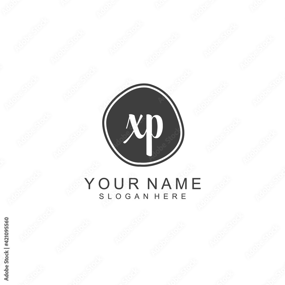 XP beautiful Initial handwriting logo template