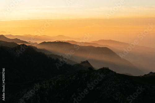 mountains landscape at sunset