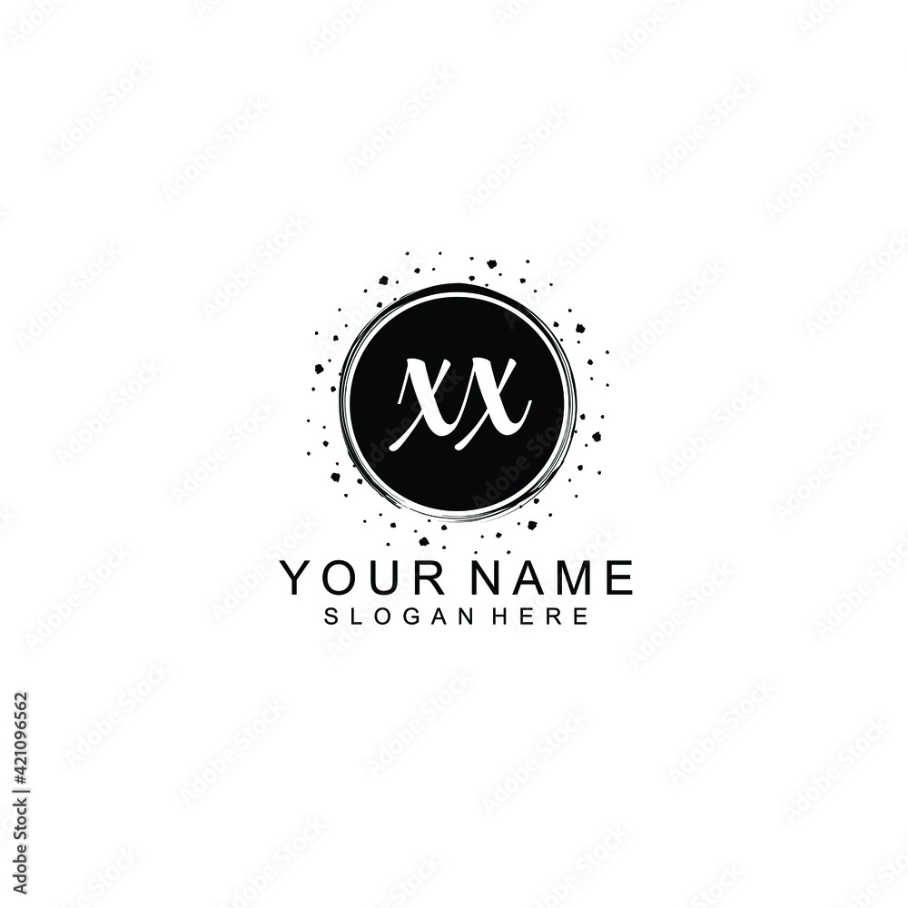 XX beautiful Initial handwriting logo template XX beautiful Initial handwriting logo template